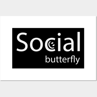 Social butterfly artistic text design Posters and Art